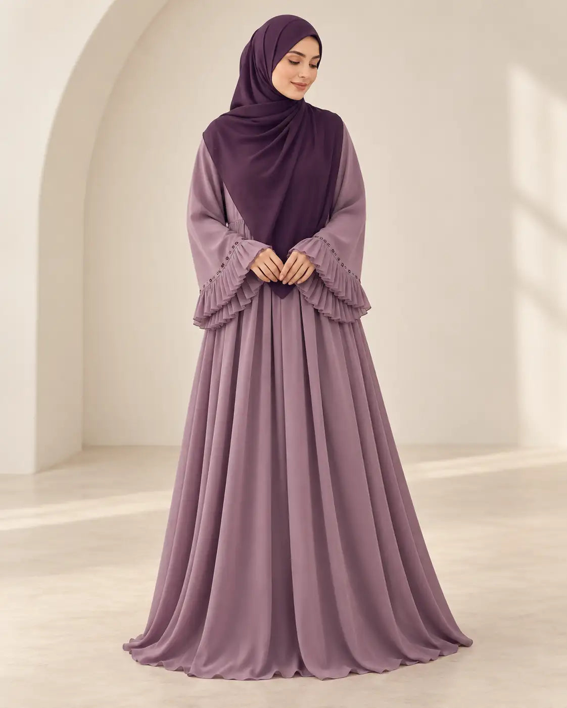 Abaya Élégance Plissée