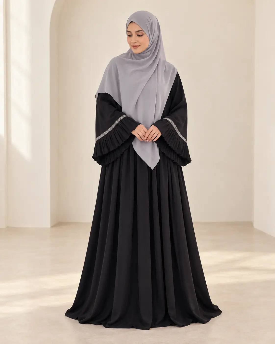 Abaya Élégance Plissée